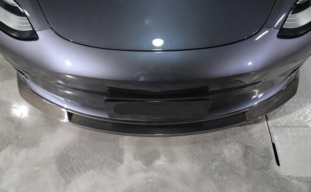 MAD Style Carbon Fibre Front Splitter for Tesla Model 3 16-23-Carbon Factory