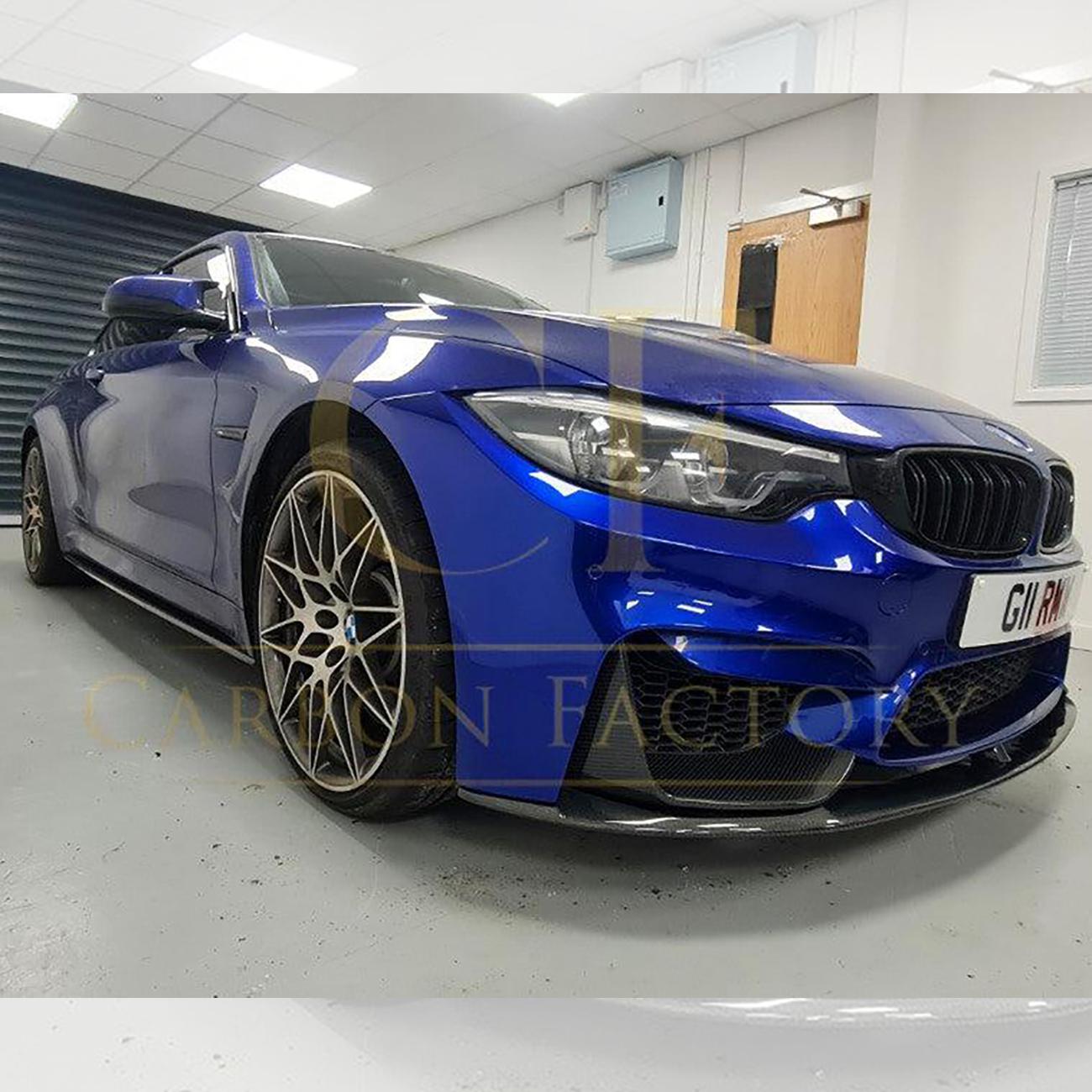 MP Style Carbon Fibre Front Splitter 3 Pieces Design for BMW F80 M3 F82 F83 M4 14-20-Carbon Factory