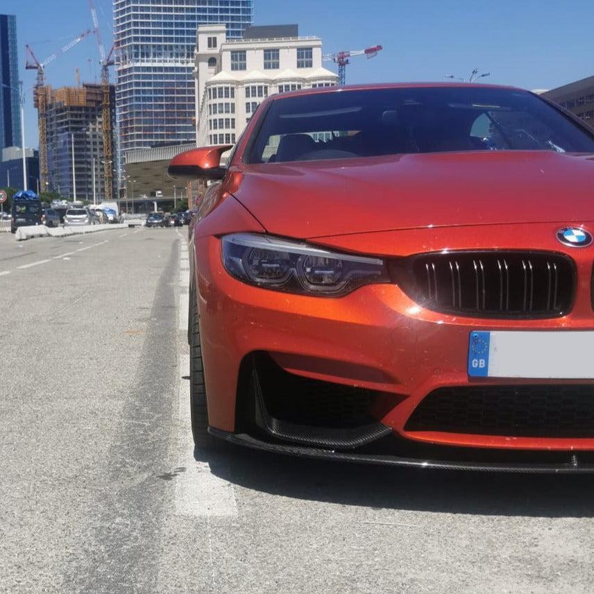 MP Style Carbon Fibre Front Splitter 3 Pieces Design for BMW F80 M3 F82 F83 M4 14-20-Carbon Factory