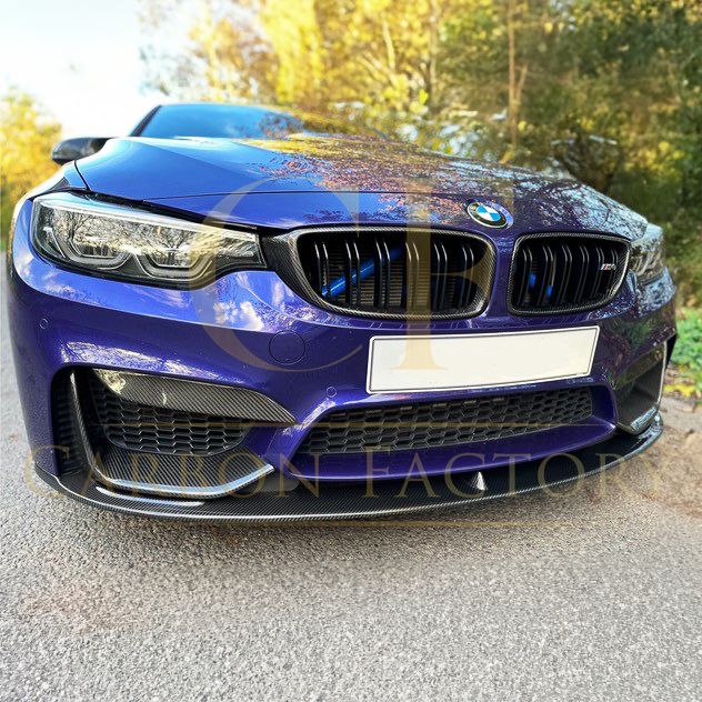 MP Style Carbon Fibre Front Splitter 3 Pieces Design for BMW F80 M3 F82 F83 M4 14-20-Carbon Factory