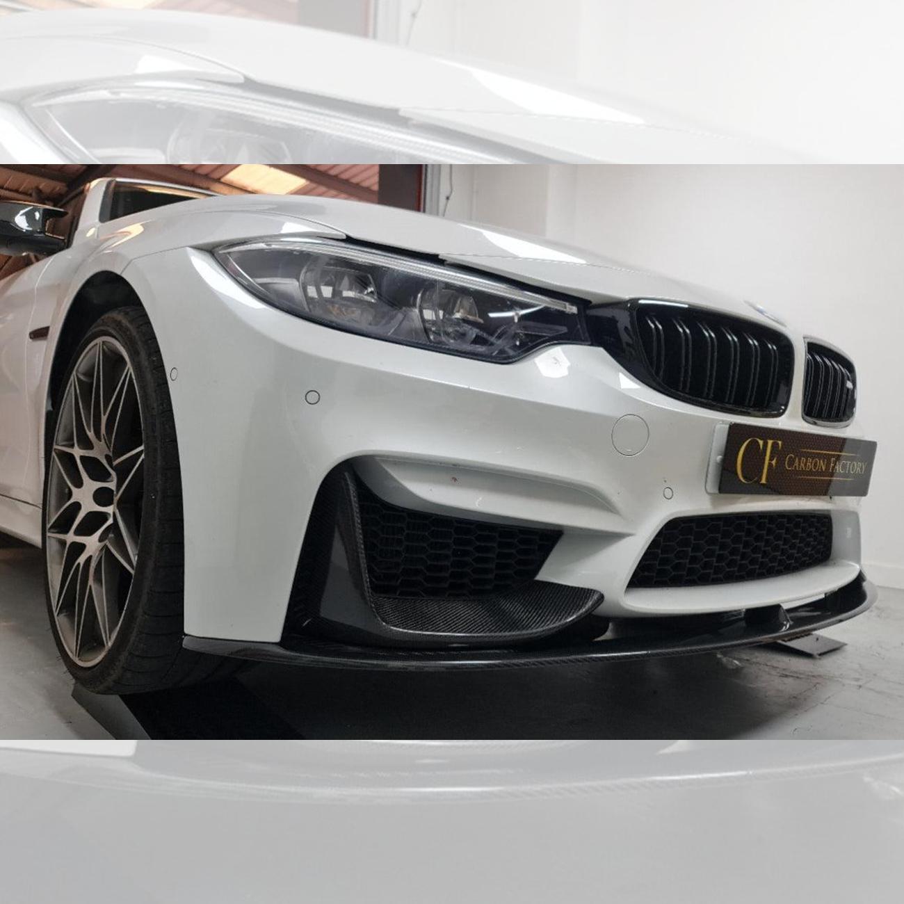 MP Style Carbon Fibre Front Splitter 3 Pieces Design for BMW F80 M3 F82 F83 M4 14-20-Carbon Factory