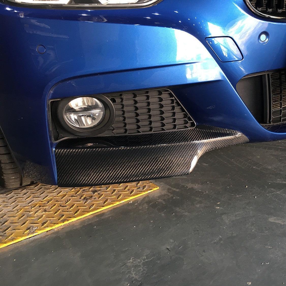 MP Style Carbon Fibre Front Splitter Covers for BMW F30 F31 3 Series M Sport 12-19-Carbon Factory