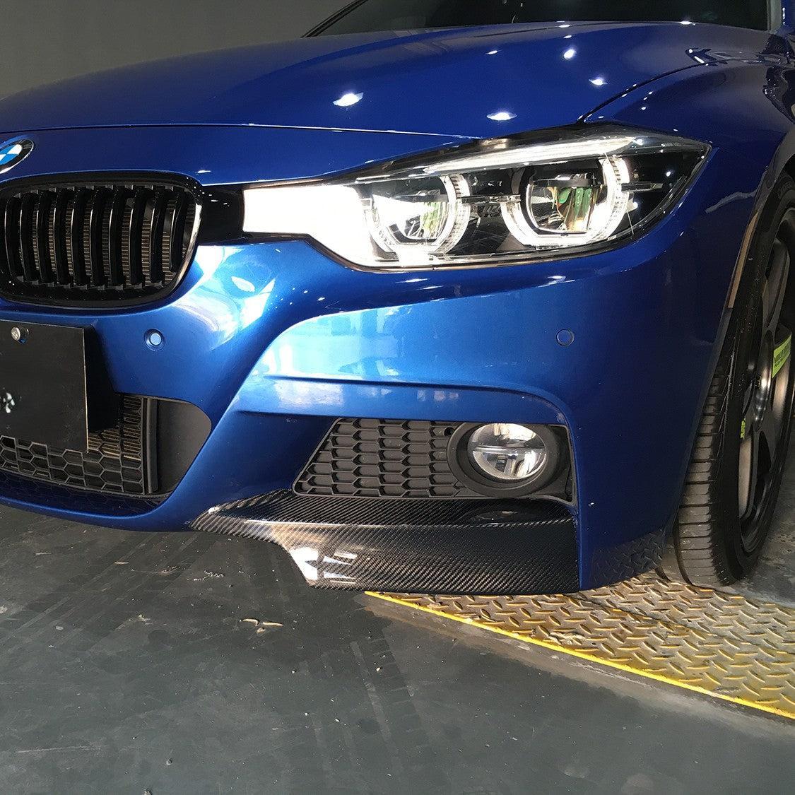 MP Style Carbon Fibre Front Splitter Covers for BMW F30 F31 3 Series M Sport 12-19-Carbon Factory
