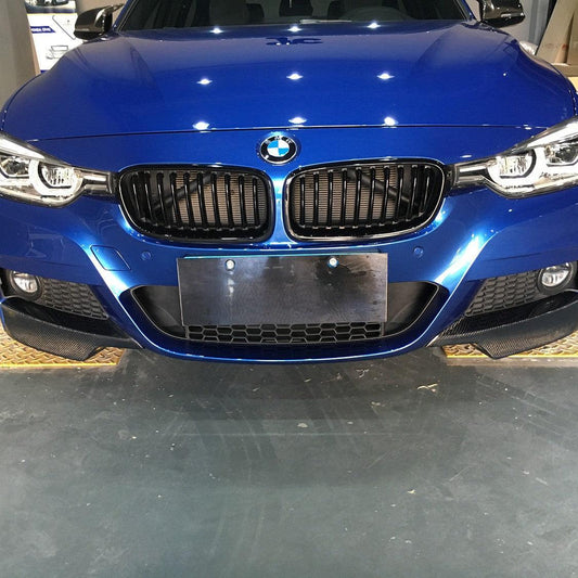 MP Style Carbon Fibre Front Splitter Covers for BMW F30 F31 3 Series M Sport 12-19-Carbon Factory