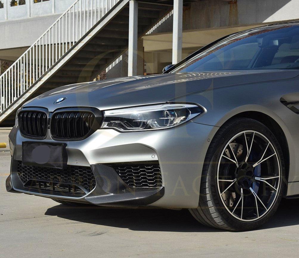 MP Style Carbon Fibre Front Splitter Covers for BMW F90 M5 Pre-LCI 17-20-Carbon Factory