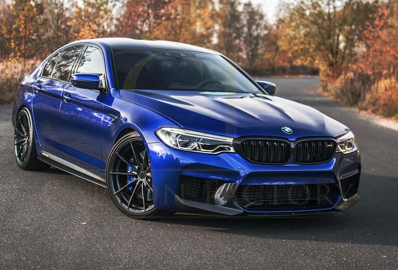 MP Style Carbon Fibre Front Splitter Covers for BMW F90 M5 Pre-LCI 17-20-Carbon Factory