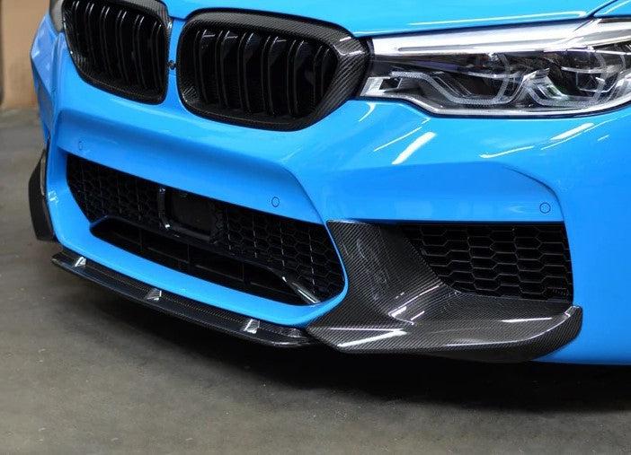 MP Style Carbon Fibre Front Splitter Covers for BMW F90 M5 Pre-LCI 17-20-Carbon Factory
