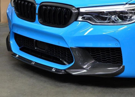 MP Style Carbon Fibre Front Splitter Covers for BMW F90 M5 Pre-LCI 17-20-Carbon Factory