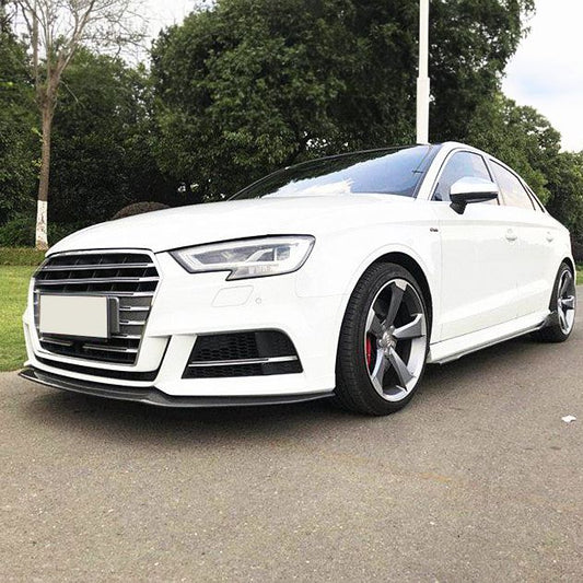 MP Style Carbon Fibre Front Splitter for Audi A3 Saloon S Line & S3 16-19-Carbon Factory