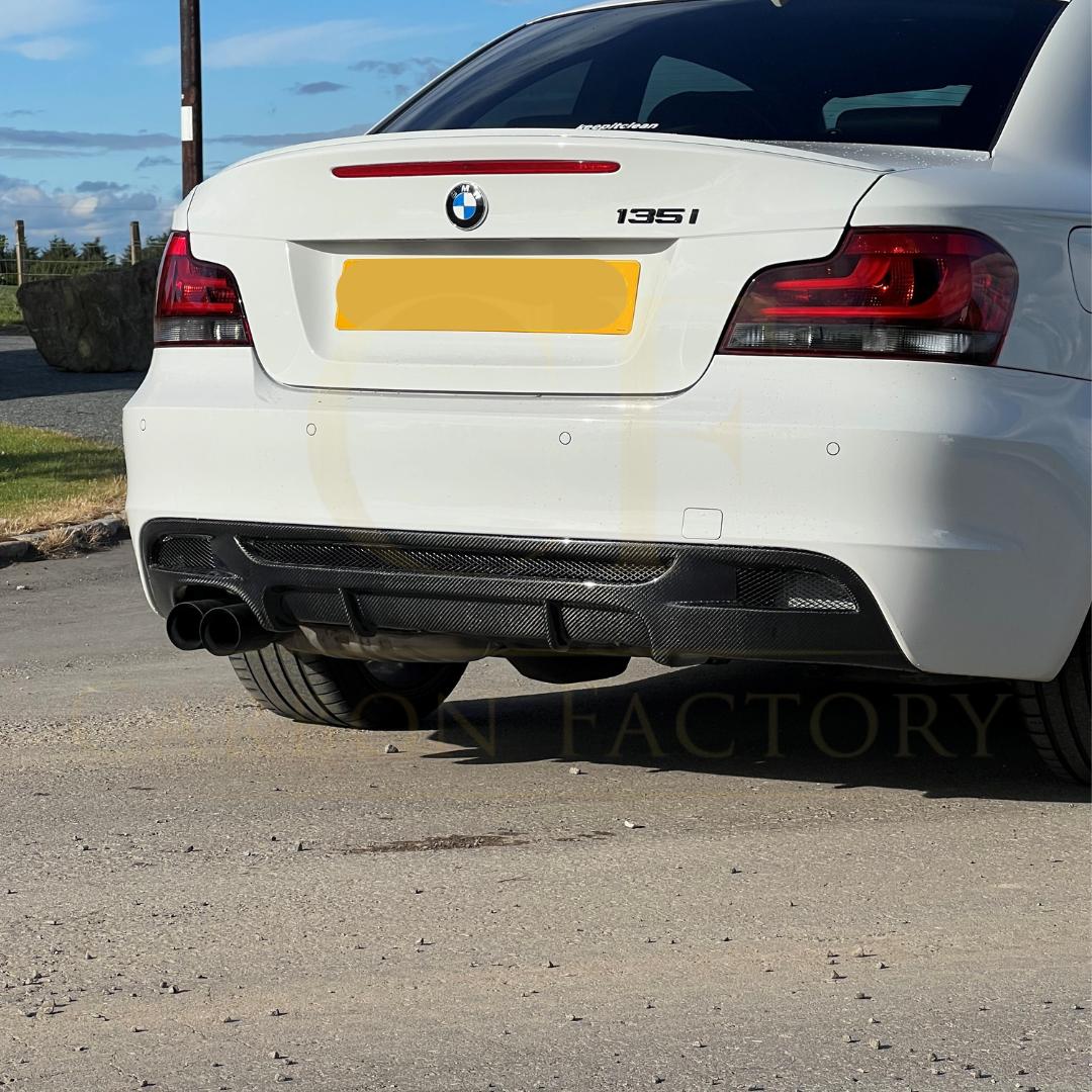 MP Style Carbon Fibre Rear Diffuser Twin Exhaust for BMW E82 E88 1 Series 04-13-Carbon Factory