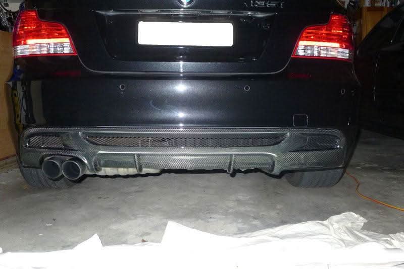 MP Style Carbon Fibre Rear Diffuser Twin Exhaust for BMW E82 E88 1 Series 04-13 - Carbon Factory