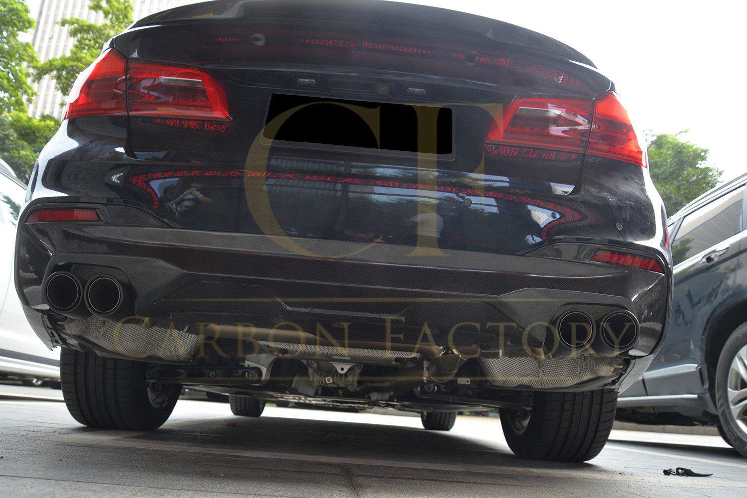 MP Style Carbon Fibre Rear Diffuser for BMW G30 G31 5 Series M Sport 17-23-Carbon Factory