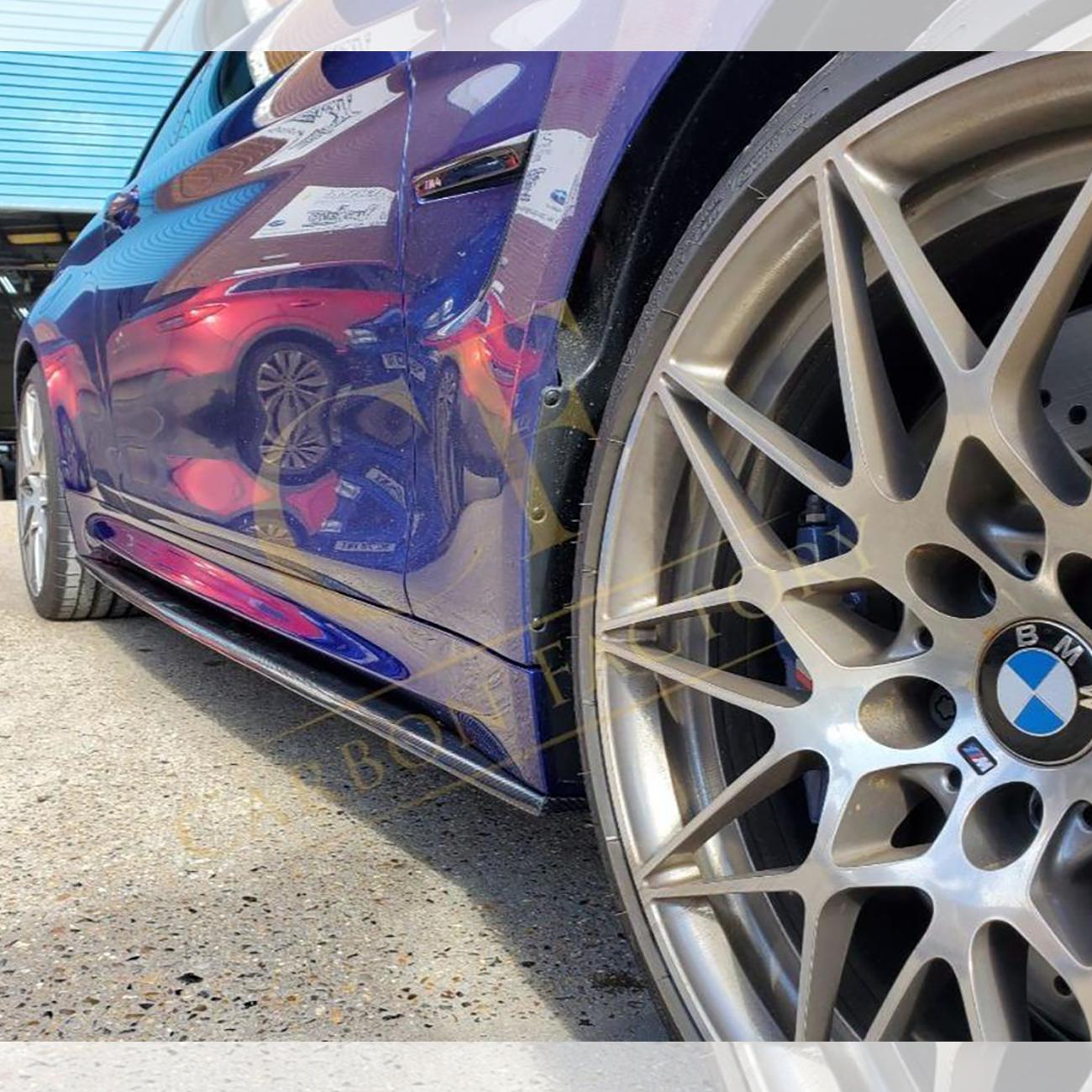 MP Style Carbon Fibre Side Skirt Extension for BMW F82 F83 M4 14-20-Carbon Factory