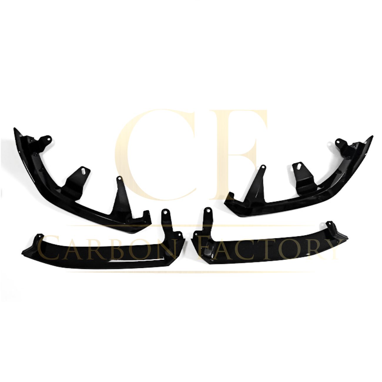 MP Style Gloss Black Front Splitter 4 Pieces for BMW G60 5 Series 24-Present-Carbon Factory