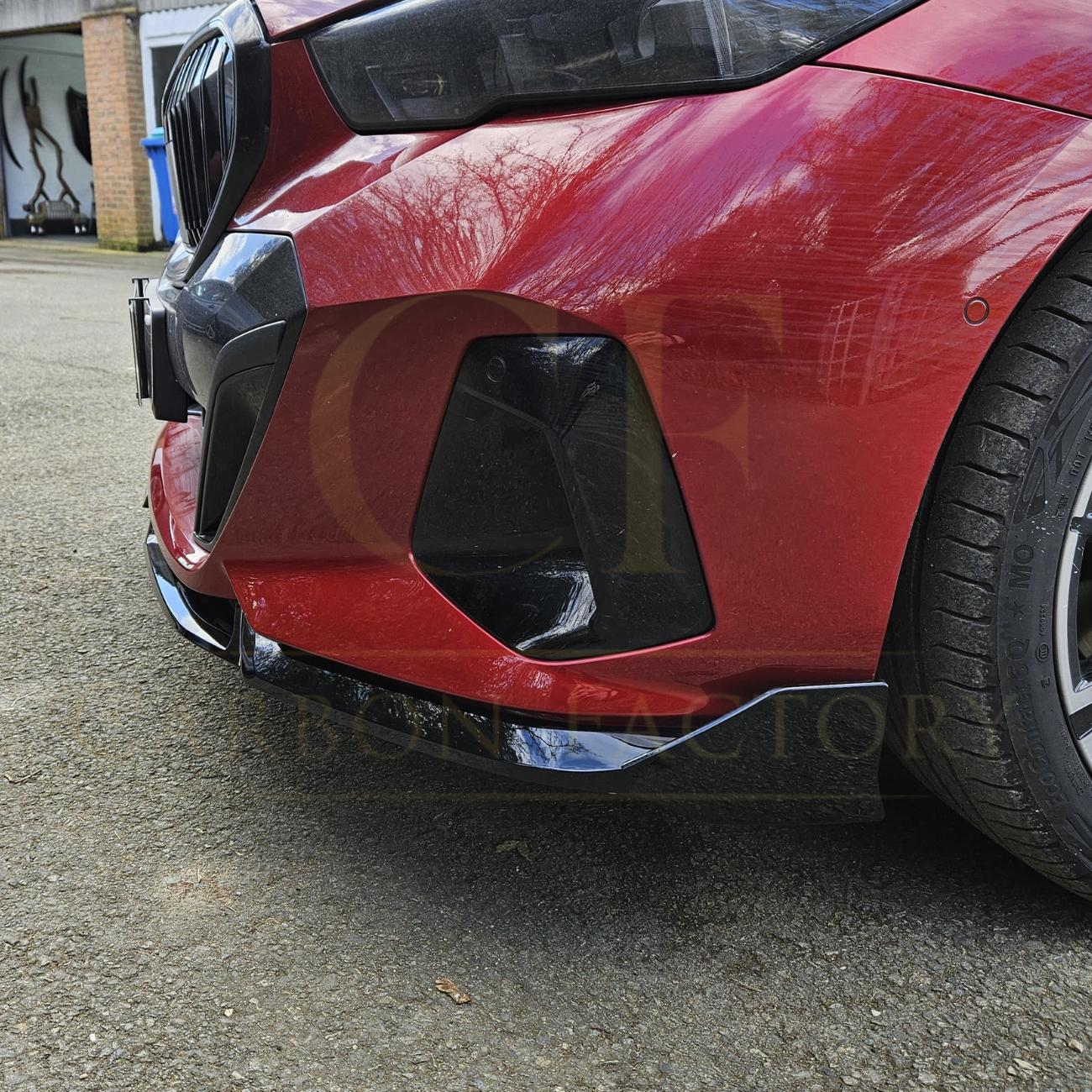 MP Style Gloss Black Front Splitter 4 Pieces for BMW G60 5 Series 24-Present-Carbon Factory
