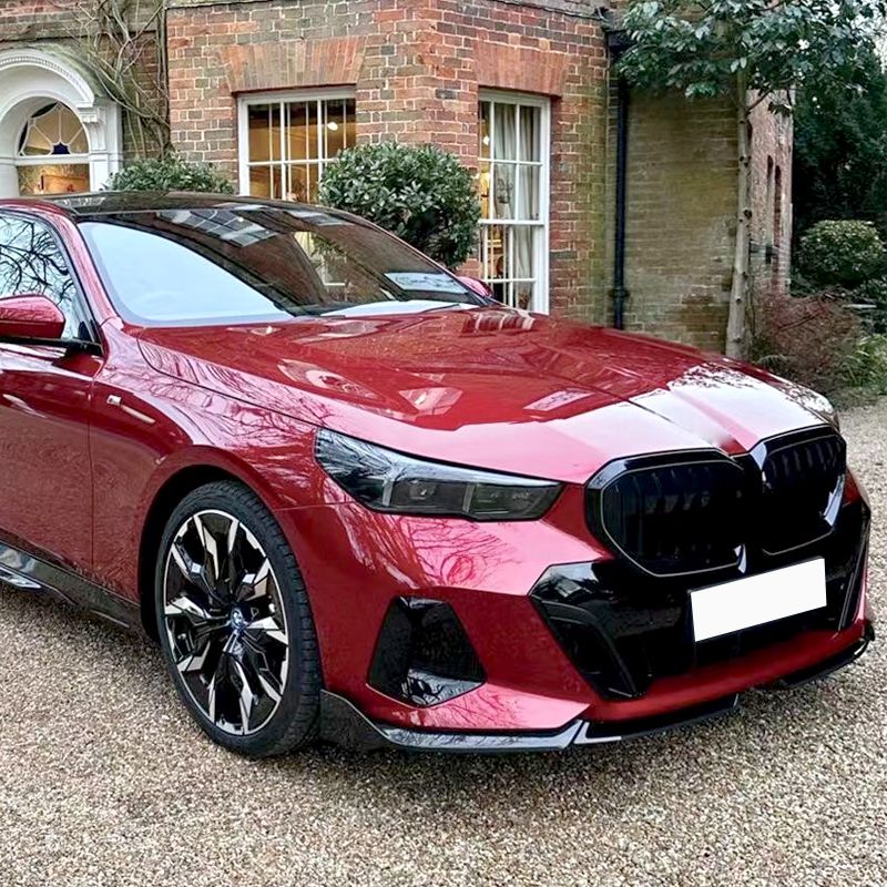 MP Style Gloss Black Front Splitter 4 Pieces for BMW G60 5 Series 24-Present-Carbon Factory