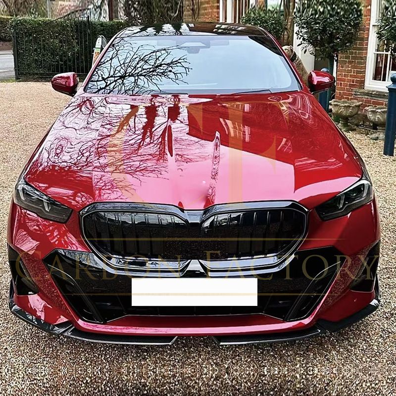 MP Style Gloss Black Front Splitter 4 Pieces for BMW G60 5 Series 24-Present-Carbon Factory