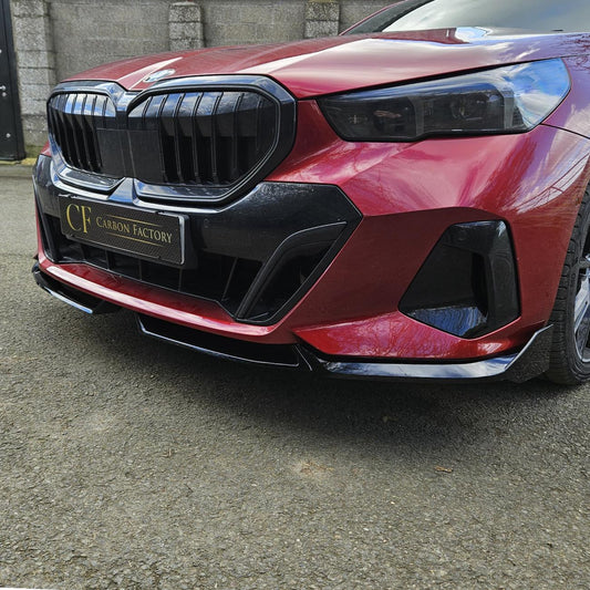 MP Style Gloss Black Front Splitter 4 Pieces for BMW G60 5 Series 24-Present-Carbon Factory