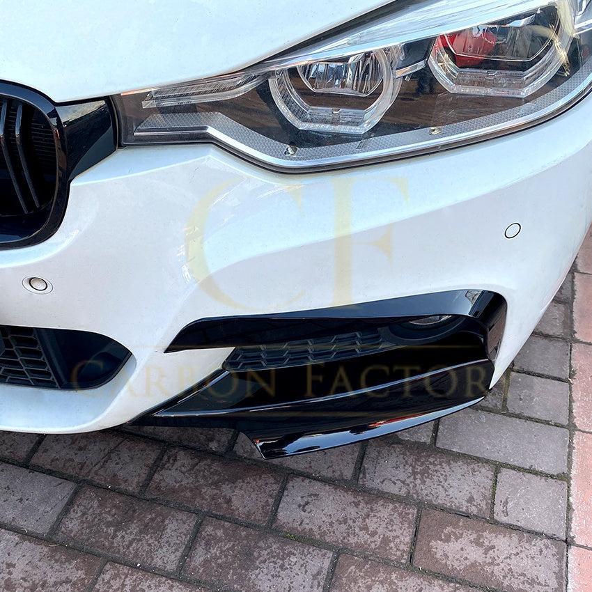 MP Style Gloss Black Front Splitter Upper Pieces for BMW F30 F31 3 Series 12-19-Carbon Factory