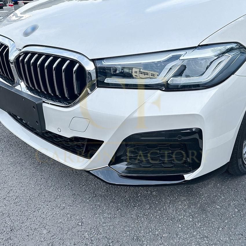 MP Style Gloss Black Front Splitter Upper Pieces for BMW G30 5 Series LCI 21-24-Carbon Factory