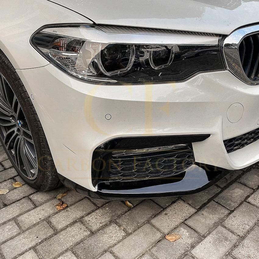 MP Style Gloss Black Front Splitter Upper Pieces for BMW G30 G31 5 Series Pre-LCI 17-20-Carbon Factory