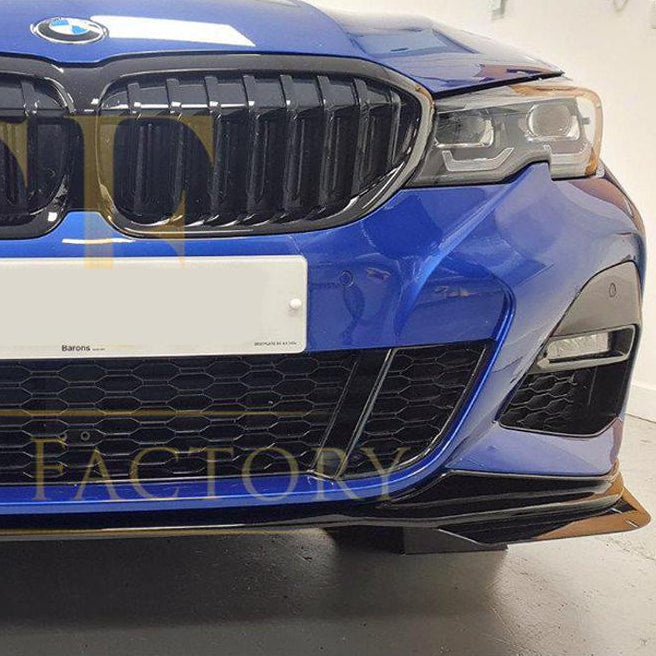 MP Style Gloss Black Front Splitter for BMW 3 Series G20 G21 Pre-LCI 19-21 - Carbon Factory
