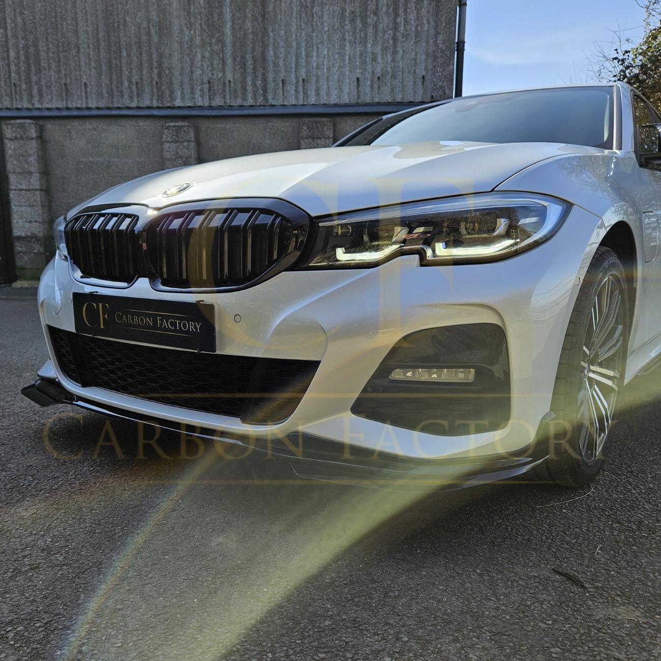 MP Style Gloss Black Front Splitter for BMW 3 Series G20 G21 Pre-LCI 19-21-Carbon Factory