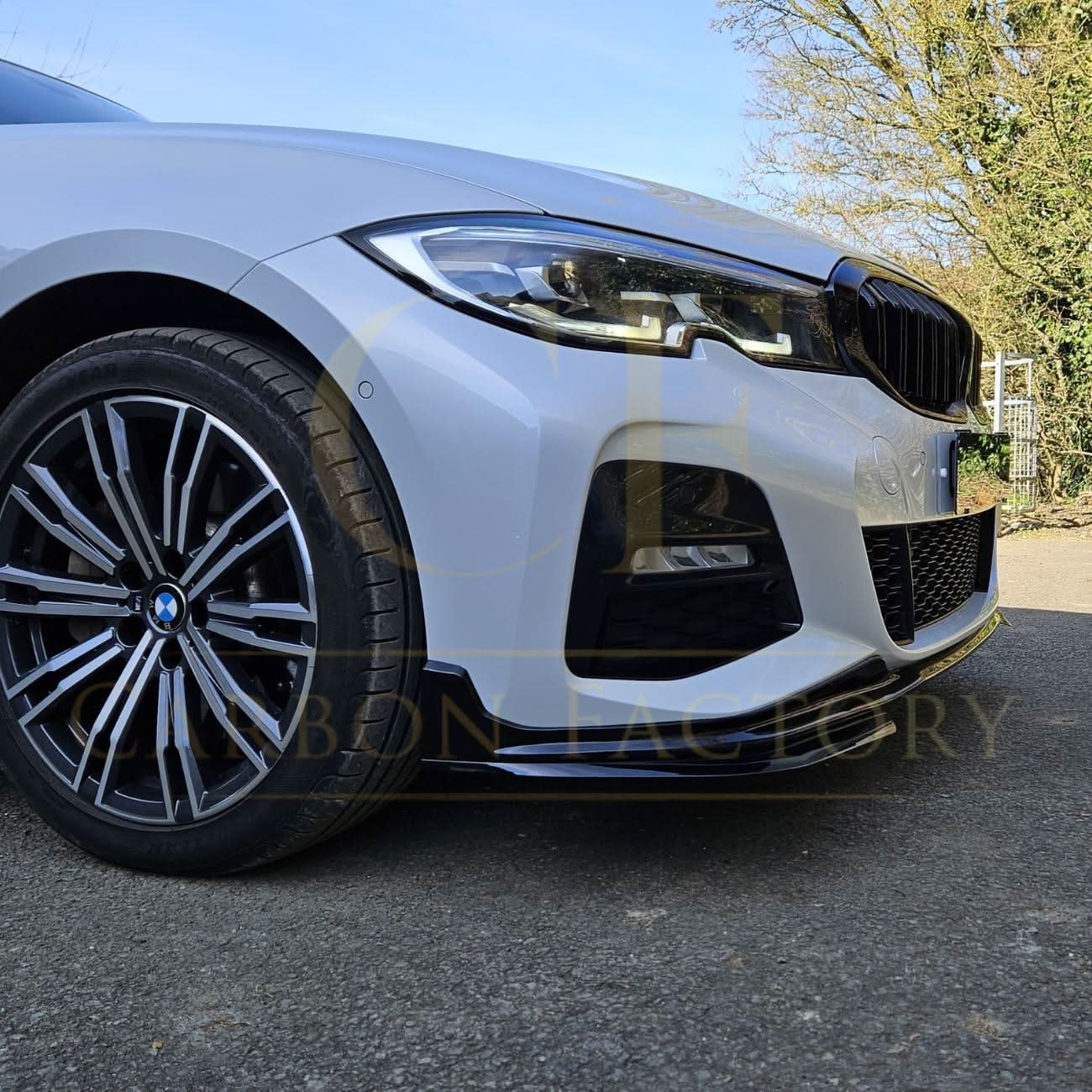 MP Style Gloss Black Front Splitter for BMW 3 Series G20 G21 Pre-LCI 19-21 - Carbon Factory