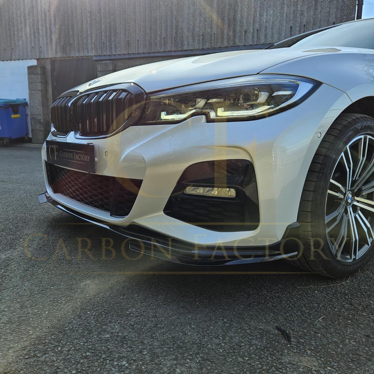 MP Style Gloss Black Front Splitter for BMW 3 Series G20 G21 Pre-LCI 19-21-Carbon Factory