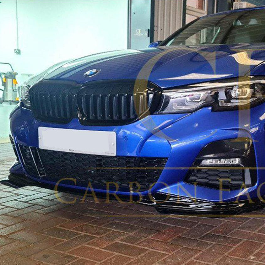 MP Style Gloss Black Front Splitter for BMW 3 Series G20 G21 Pre-LCI 19-21 - Carbon Factory