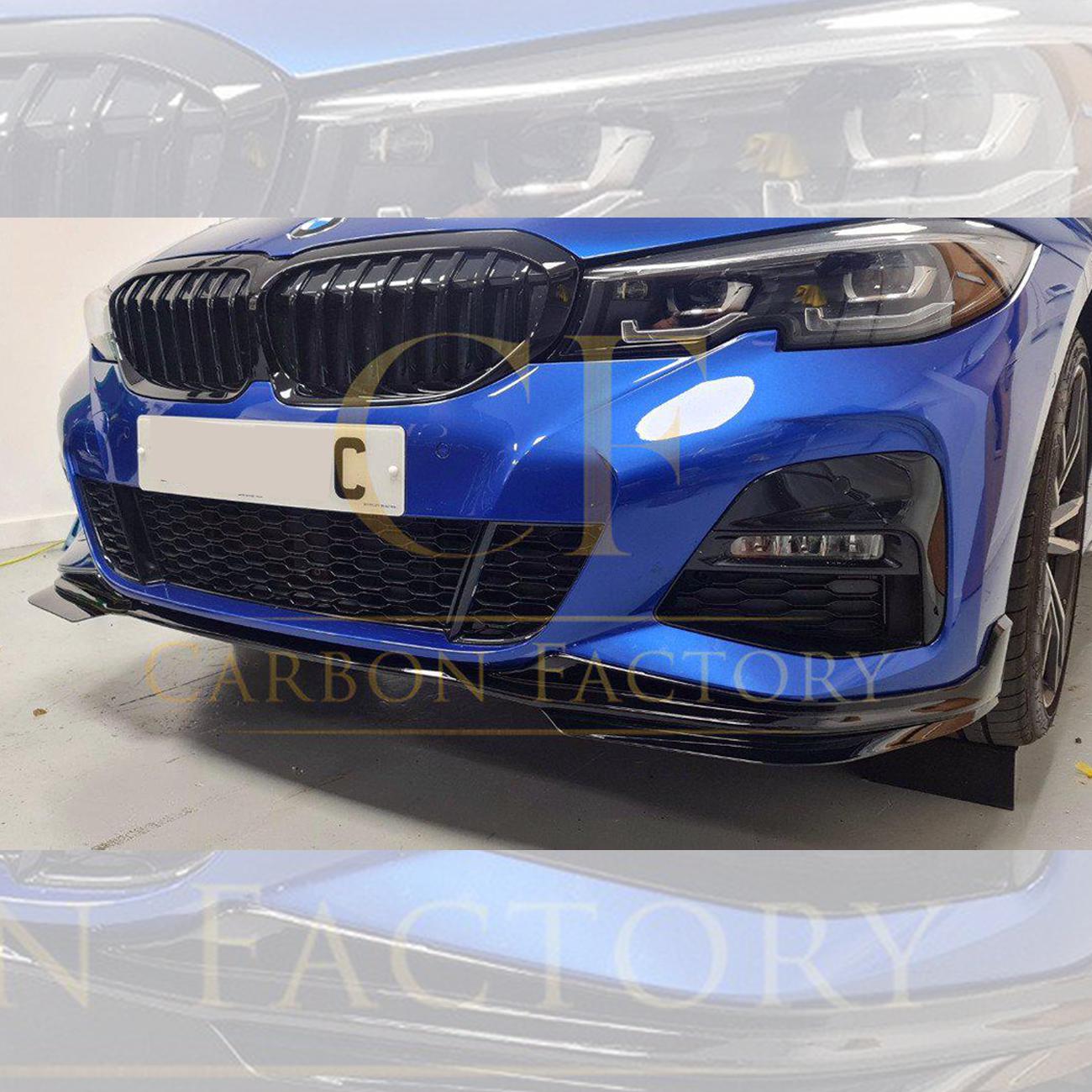 MP Style Gloss Black Front Splitter for BMW 3 Series G20 G21 Pre-LCI 19-21-Carbon Factory