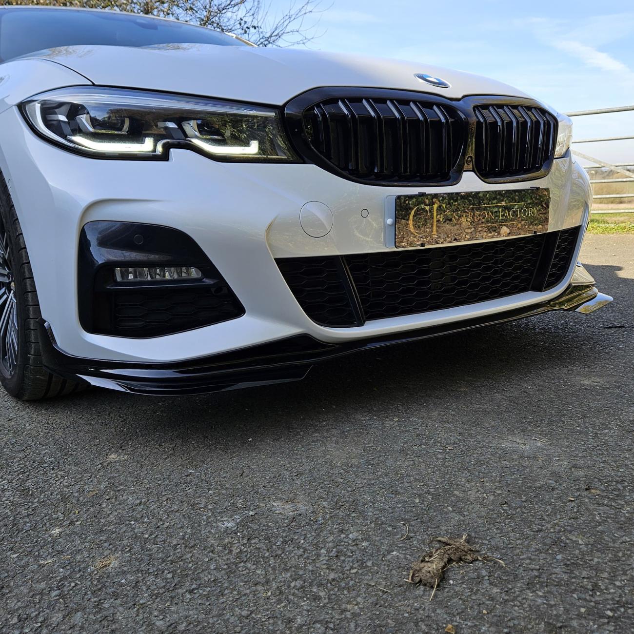 MP Style Gloss Black Front Splitter for BMW 3 Series G20 G21 Pre-LCI 19-21-Carbon Factory