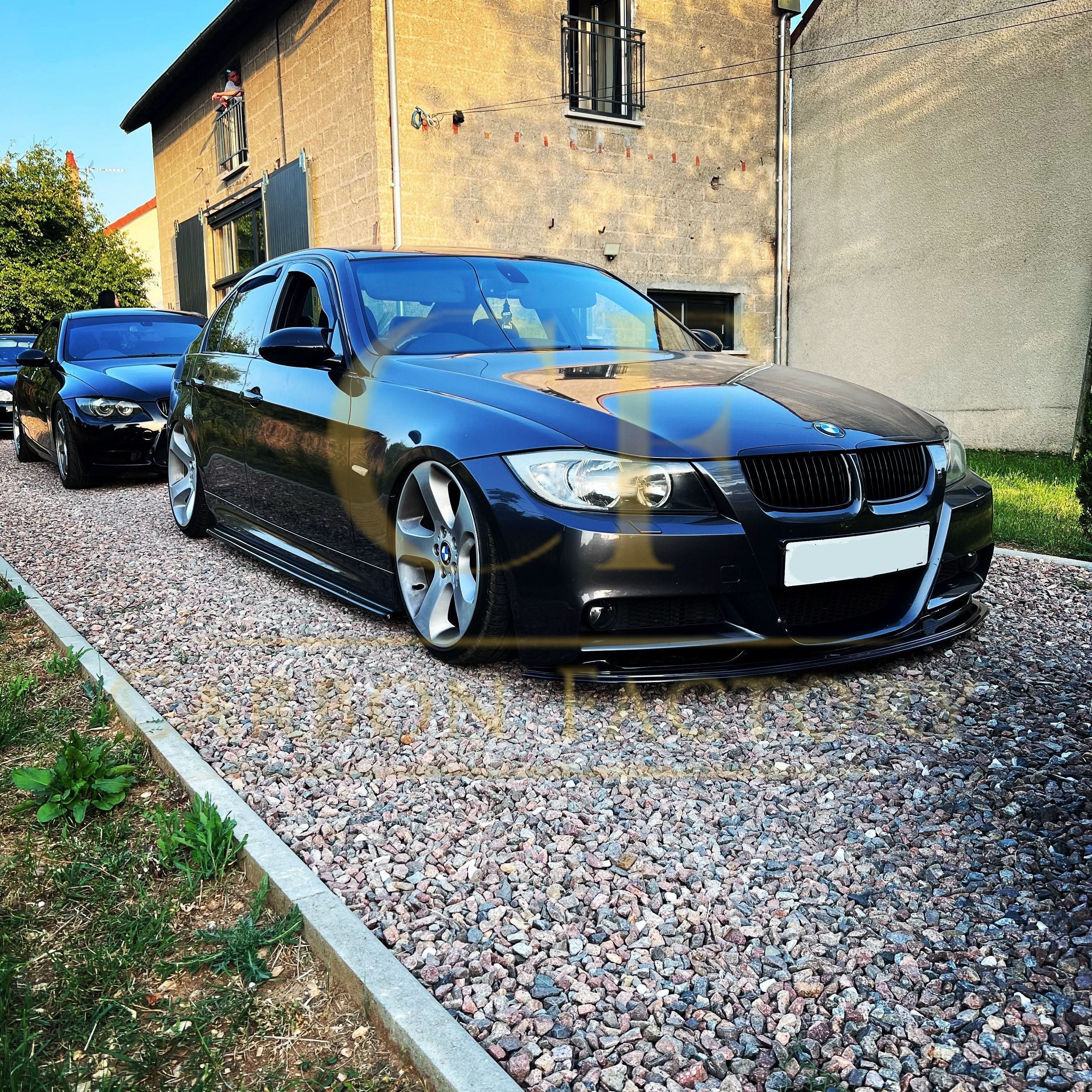 MP Style Gloss Black Front Splitter for BMW E90 3 Series Pre-LCI 05-08 - Carbon Factory