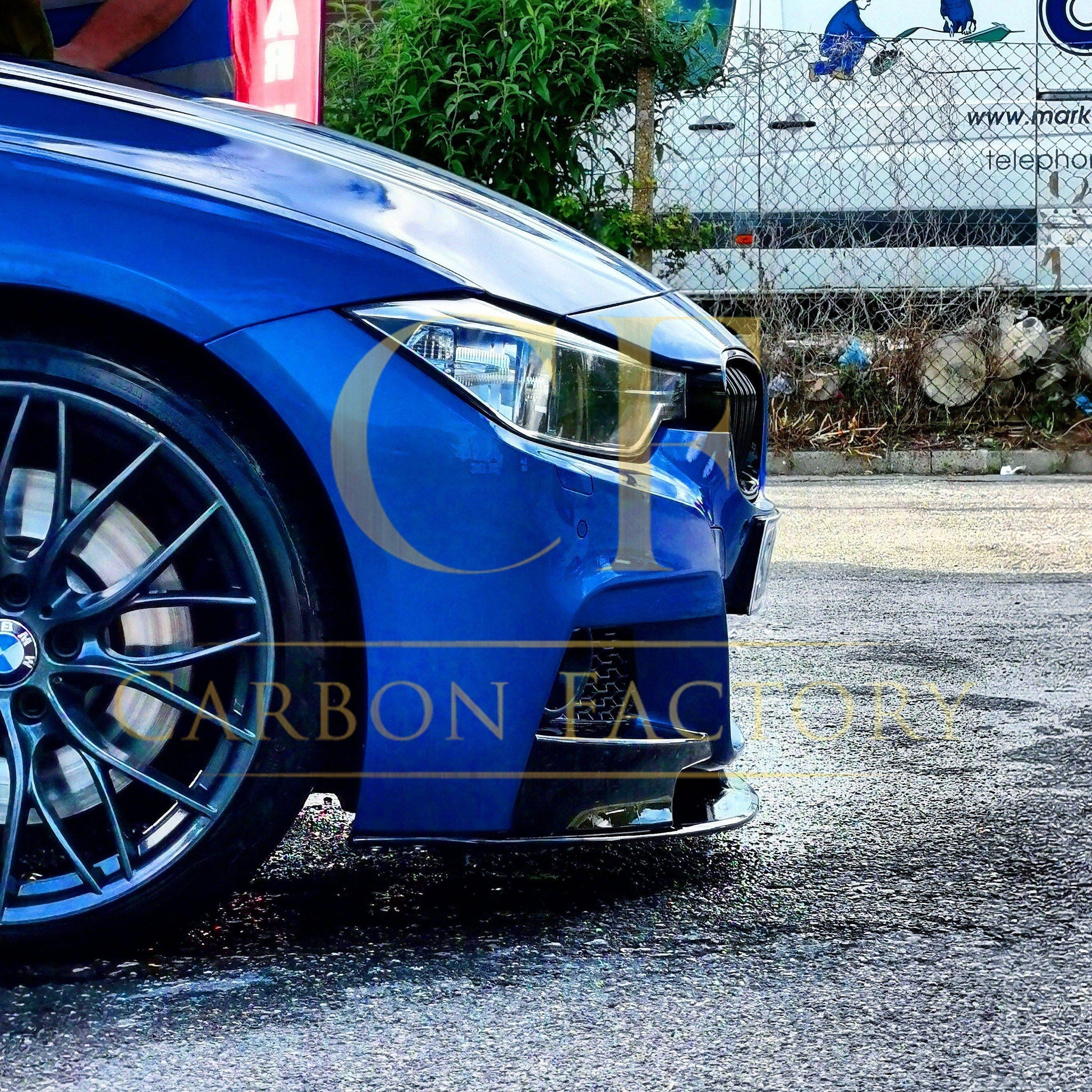 MP Style Gloss Black Front Splitter for BMW F30 F31 3 Series M Sport 12-19-Carbon Factory