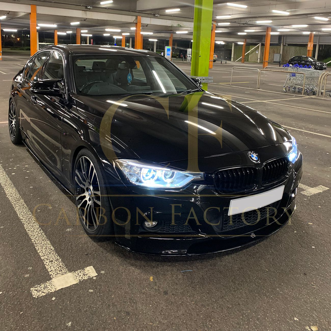 MP Style Gloss Black Front Splitter for BMW F30 F31 3 Series M Sport 12-19-Carbon Factory