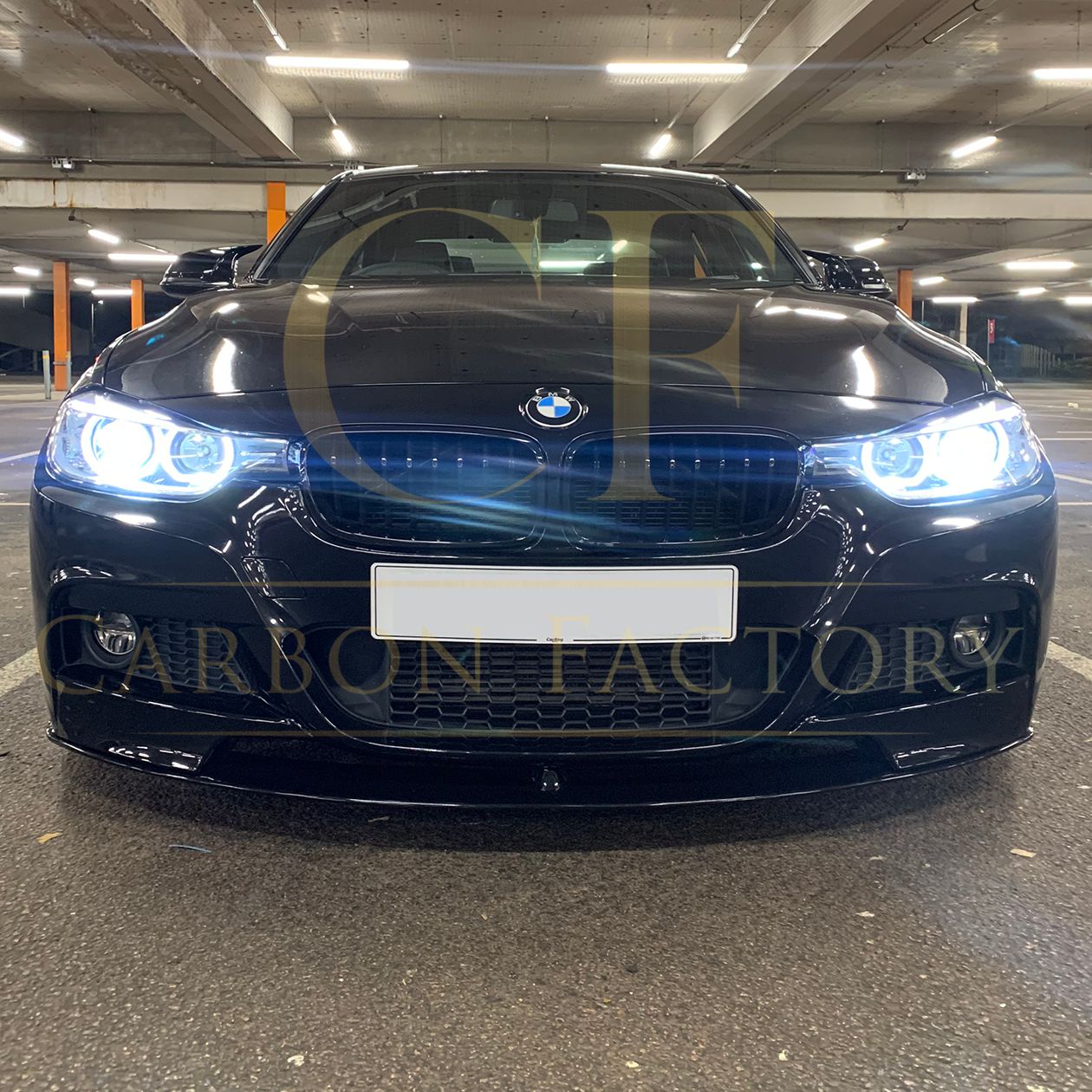 MP Style Gloss Black Front Splitter for BMW F30 F31 3 Series M Sport 12-19-Carbon Factory