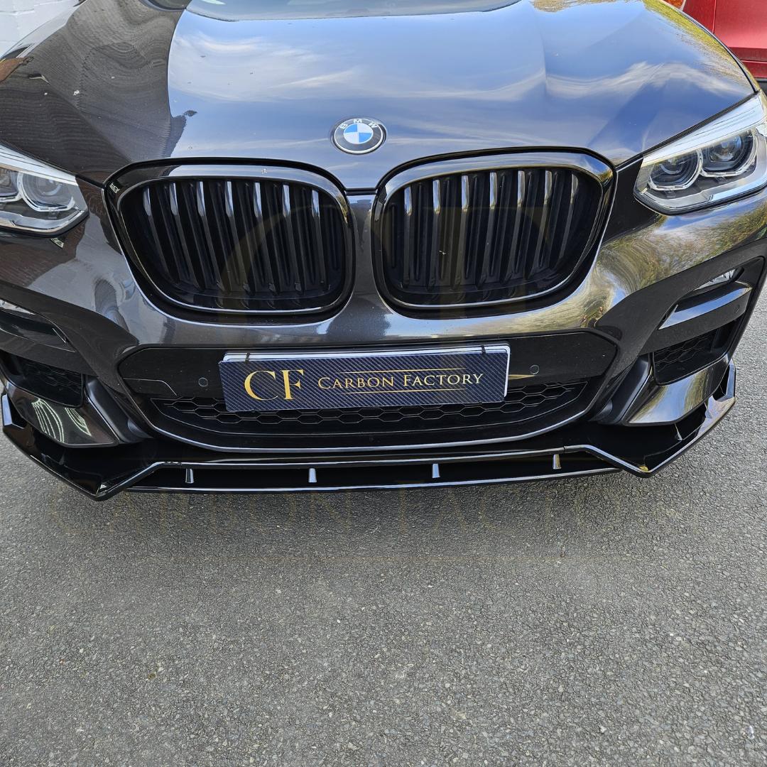 MP Style Gloss Black Front Splitter for BMW G01 X3 G02 X4 Pre-LCI 18-21-Carbon Factory