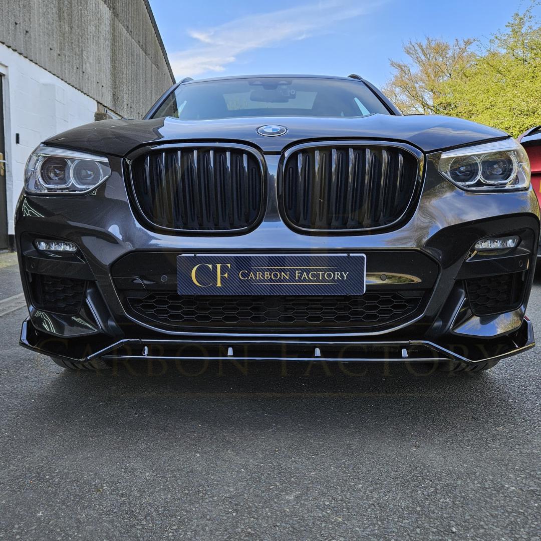 MP Style Gloss Black Front Splitter for BMW G01 X3 G02 X4 Pre-LCI 18-21-Carbon Factory