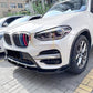 MP Style Gloss Black Front Splitter for BMW G01 X3 Pre-LCI Non M Sport 18-21-Carbon Factory