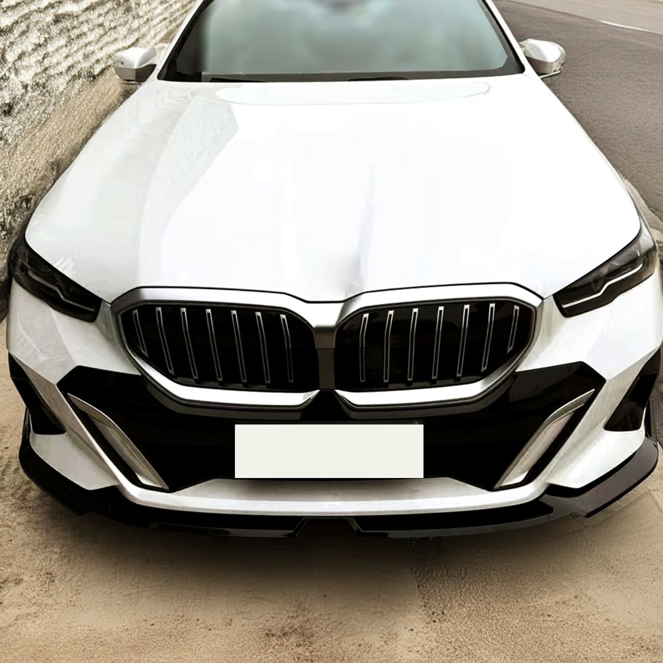 MP Style Gloss Black Front Splitter for BMW G60 5 Series 24-Present-Carbon Factory