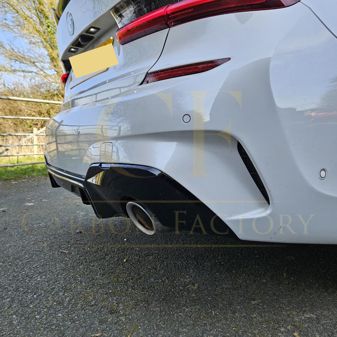 MP Style Gloss Black Rear Diffuser Dual Exhaust for BMW 3 Series G20 G21 19-22-Carbon Factory