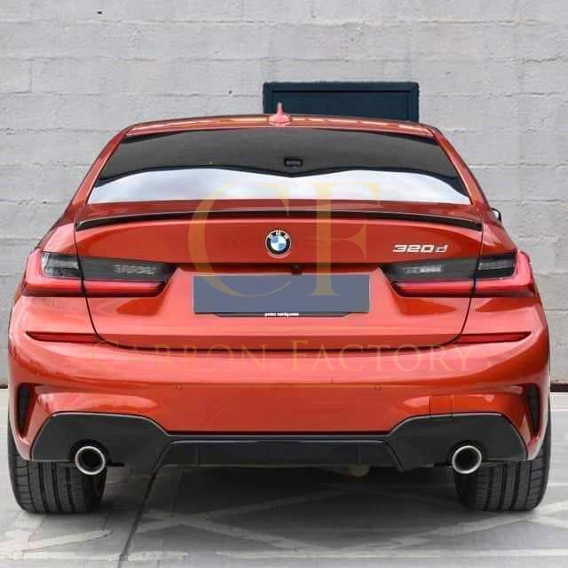MP Style Gloss Black Rear Diffuser Dual Exhaust for BMW 3 Series G20 G21 19-22-Carbon Factory