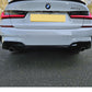 MP Style Gloss Black Rear Diffuser Dual Exhaust for BMW 3 Series G20 G21 19-22-Carbon Factory