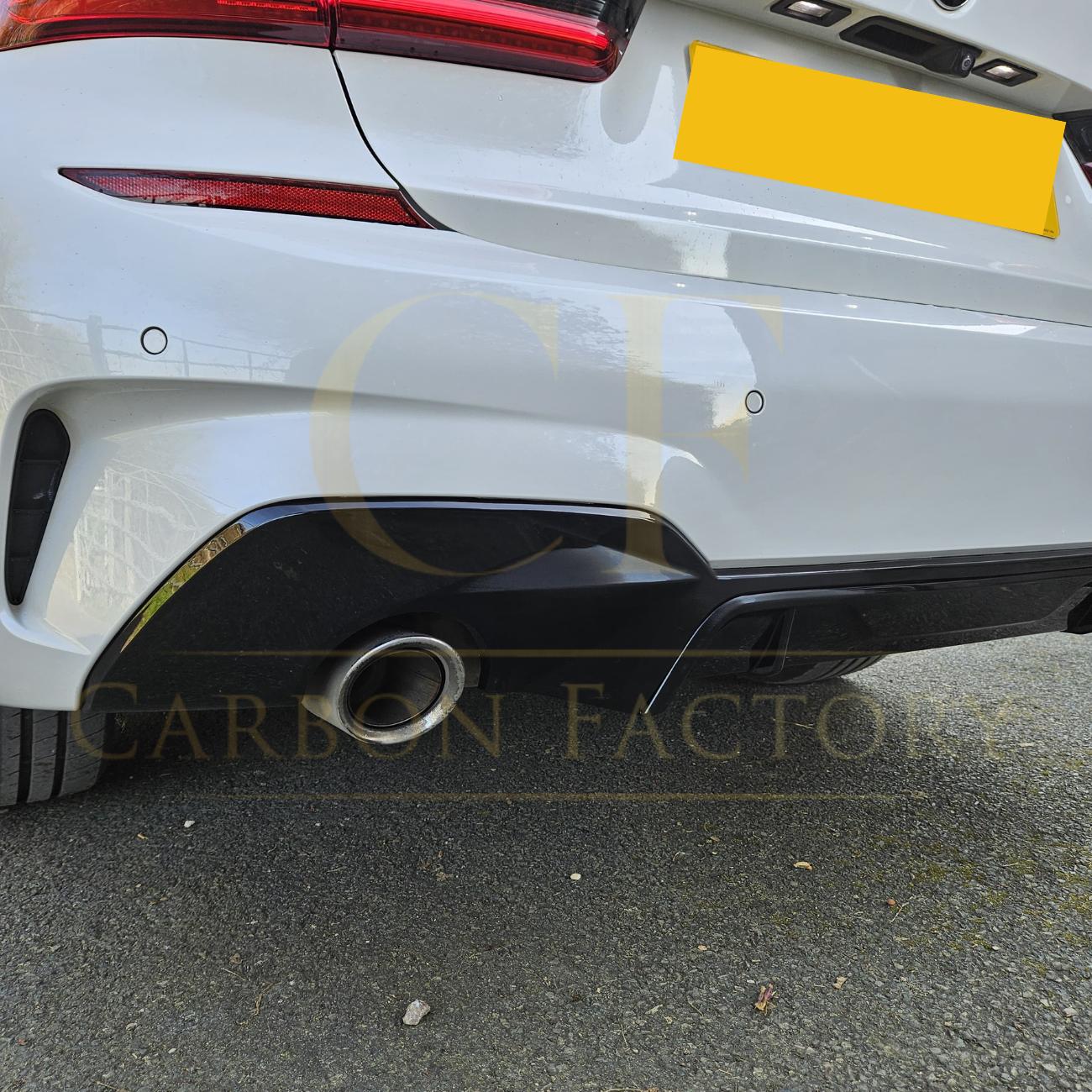 MP Style Gloss Black Rear Diffuser Dual Exhaust for BMW 3 Series G20 G21 Pre-LCI 19-22 - Carbon Factory