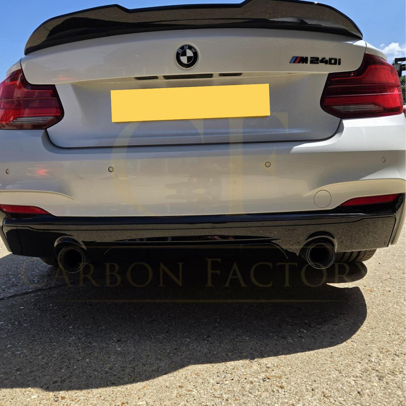 MP Style Gloss Black Rear Diffuser Dual Exhaust for BMW F22 2 Series M Sport 14-Present-Carbon Factory