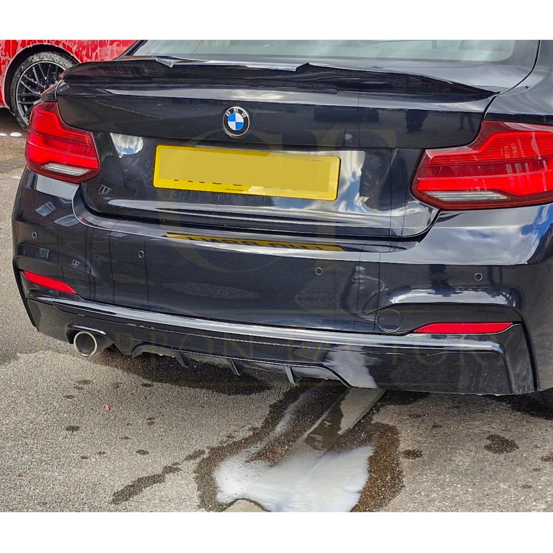 MP Style Gloss Black Rear Diffuser Twin Exhaust for BMW F22 2 Series M Sport 14-Present-Carbon Factory