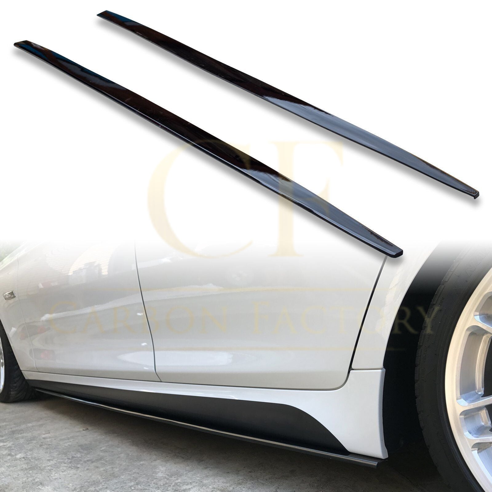 MP Style Gloss Black Side Skirts for BMW F10 5 Series inc M5 10-17-Carbon Factory