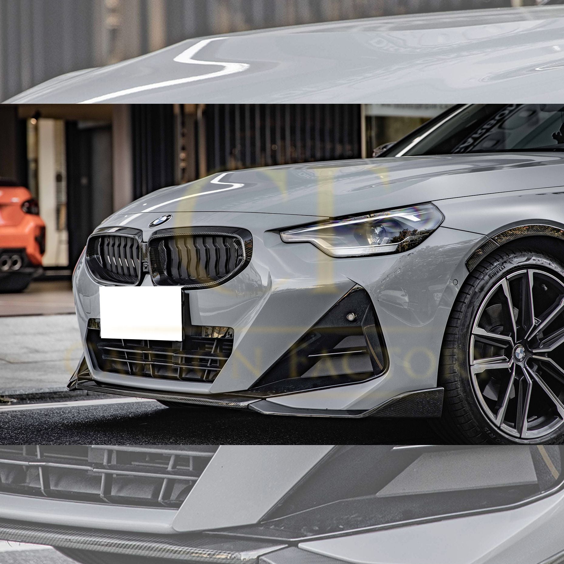 MP Style Pre-Preg Carbon Fibre Front Splitter for BMW 2 Series G42 Coupe 21-Present-Carbon Factory