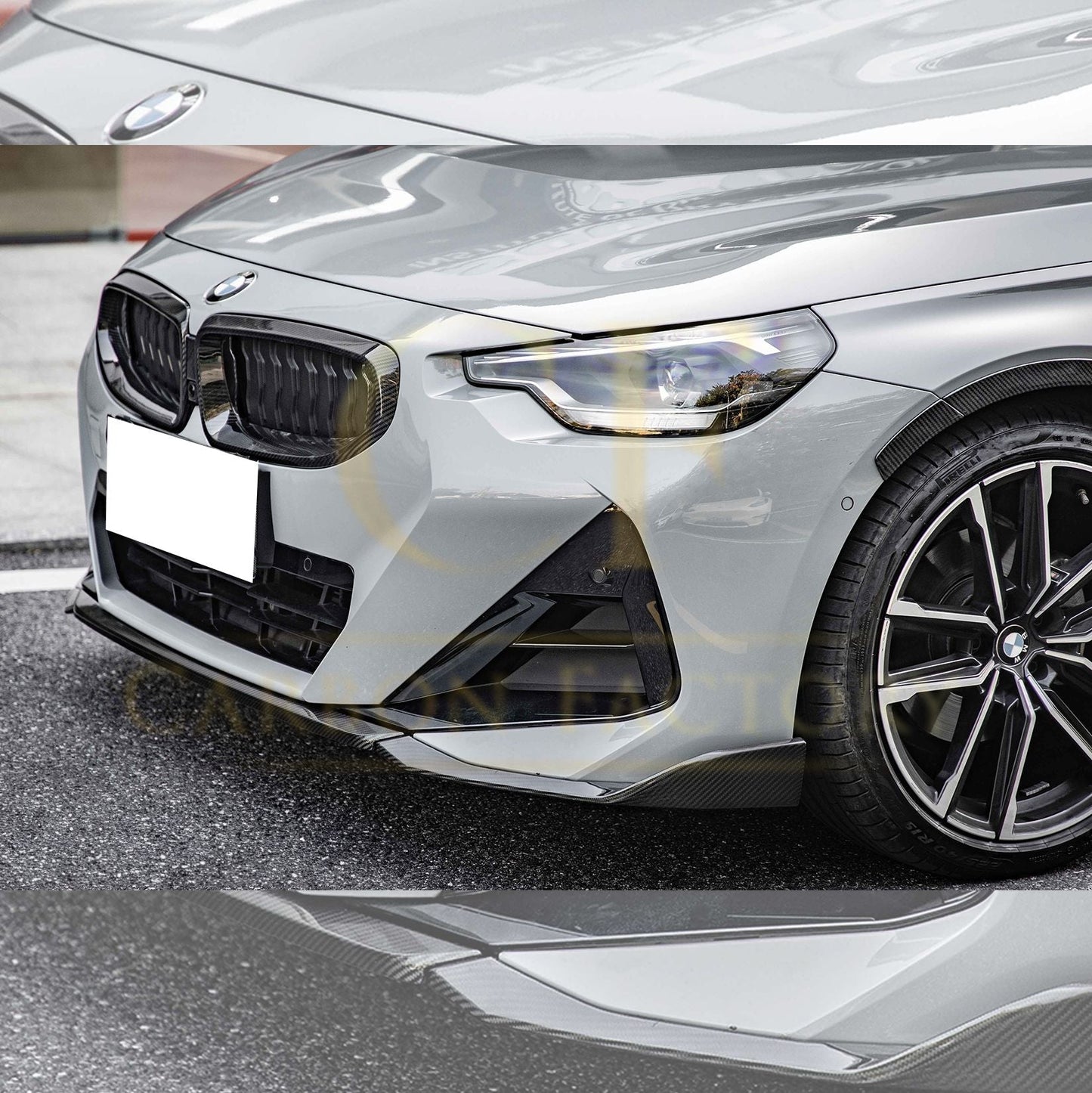 MP Style Pre-Preg Carbon Fibre Front Splitter for BMW 2 Series G42 Coupe 21-Present-Carbon Factory