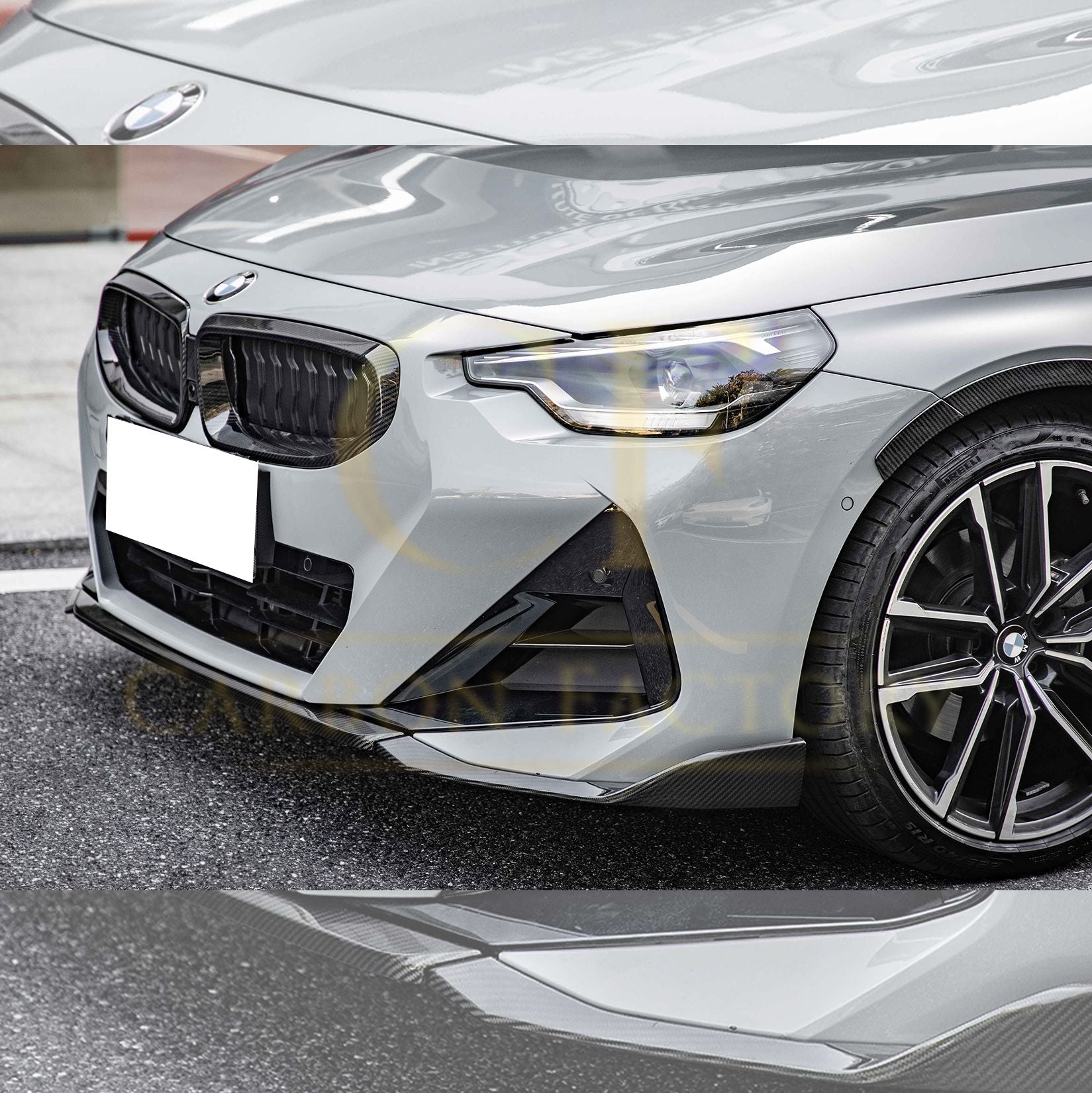 MP Style Pre-Preg Carbon Fibre Front Splitter for BMW 2 Series G42 Coupe 21-Present-Carbon Factory